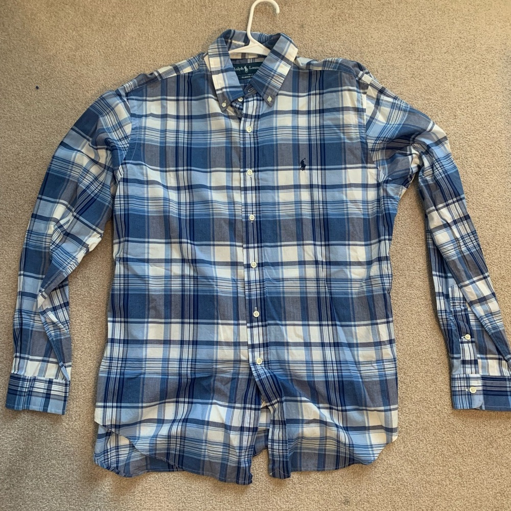 Polo Ralph Lauren Dress shirt collared button up shirt size Large blue